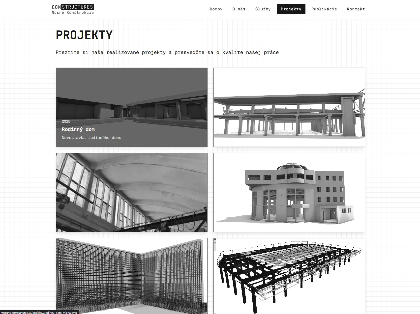 Prehľad projektov Constructures